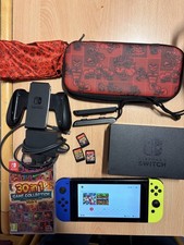 Nintendo Switch Console Neon BlueYellow + Mario Kart 8 + Minecraft + Dock Bundle