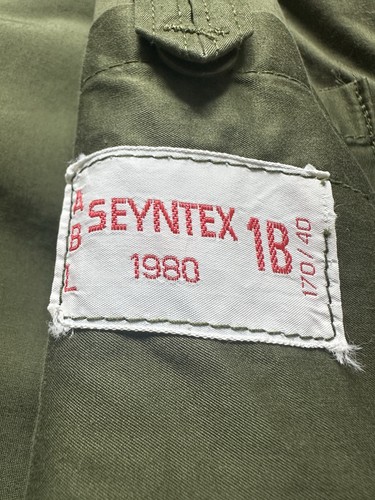 Vintage 1980 Belgian Army M75 Field Parka Seyntex Military Jacket Green Small - Bild 3 von 19
