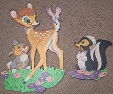Vintage Disney Bambi Friends Wall Hanging Nursery Decor Set Of 2