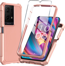 for TCL K32/K33 5G 2025 Phone Case with Tempered Glass Screen Protector,Slim Sof