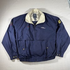 Vintage Ferrari 2000 Grand Prix Race Gear Full Zip Blue Jacket Men’s Sz XL