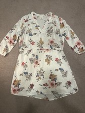 ONeil Boho Hippie Floral Dress Women Size Small 3/4 Sleeve V Neck Tie Waist
