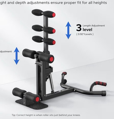 MERACH MR-2417 Deep Squat Machine Adjustable Steel 300 lb Home Use Black/Red