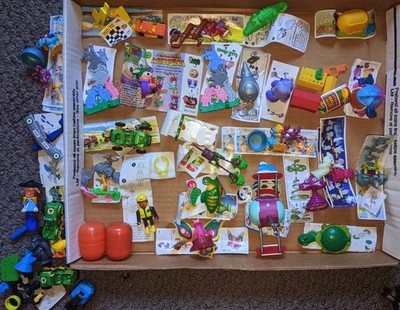 Vintage Large Lot Of Kinder Surprise Toys With Eggs And Many Instructions 
