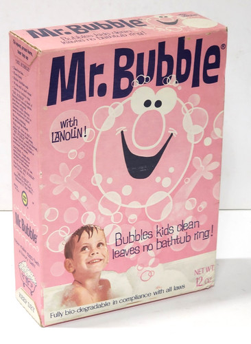 12 Oz. Mr. Bubble Bubble Bath From 1970 New Box Kept In Dark
