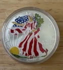 2000 American Silver Eagle Coin 1 Oz Fine Silver-One Dollar Colorized Frt & Back