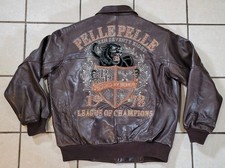 Pelle Pelle Marc Buchanan Giacca Pelle Pantera Ricamata Uomo Hip Hop Tg 54