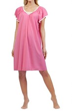 Shadowline Lingerie Cameo With Flutter Sleeve Short Nightgown Rosy Pink