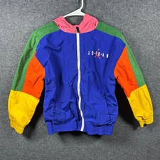 Air Jordan Windbreaker Jacket Full Zip Color Block Youth Kids Size M 10-12 Years