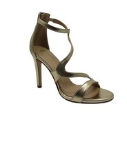 DIVINE FOLLIE 6000 platino oro scarpe sandali donna tacco zip tallone chiuso