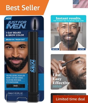 Dye-Free Black Beard & Brow Color, Temporary Solution for Thicker, Fuller Look