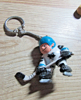 KEY CHAIN FROM SHARKS HOCKEY 1989 LIL SPORTS BRAT 2 INCHES TALL