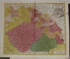 BOHEMIA CZECH REPUBLIC & POLAND 1720 HOMANN UNUSUAL ANTIQUE COPPER ENGRAVED MAP