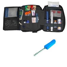 Dia-Pak Deluxe Black Insulin Carrying Case and Medi-Clip Bundle | DPDELX/BK-MEDI