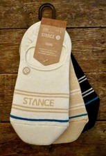 New Stance Basic No Show Socks 3 Pairs Black White Tan Men s Size 9-12 Large NWT