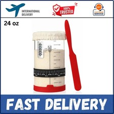 24oz Sourdough Starter Jar Kit Wide Mouth Glass Baking Kit with Thermometer
