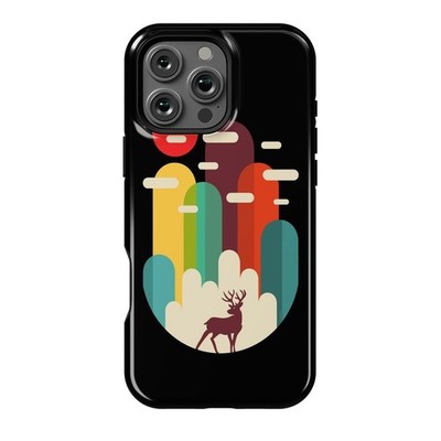 Retro Abstract Deer Landscape Minimal Art Phone Case iPhone 12-17