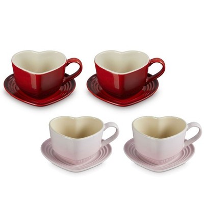 LeCreuset 2er-Set Herzbecher mit Untertassen | Auswahl