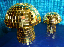 2pcs Mushroom Disco Balls - Reflected Light Glitz & Sparkle - Gold - New