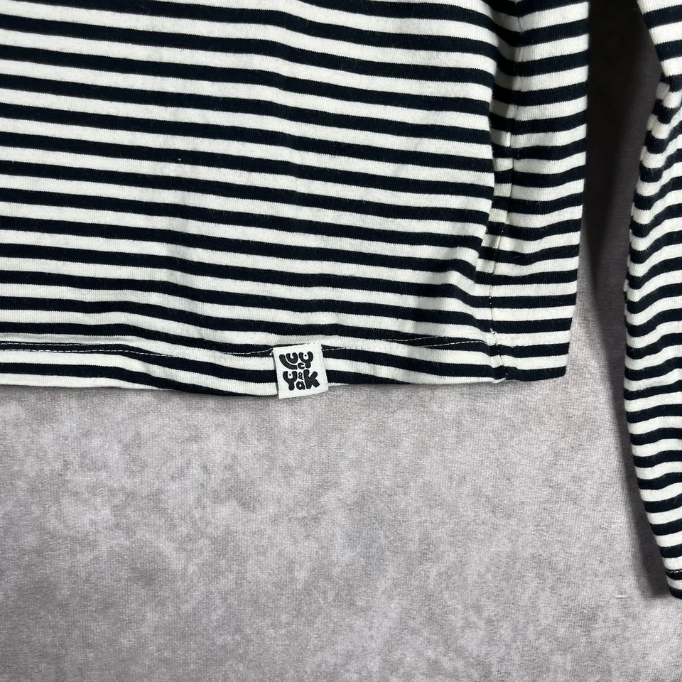 Lucy & Yak Top Womens Large Black White Stripe Knit Long Sleeve Pullover Casual - Image 4 of 4