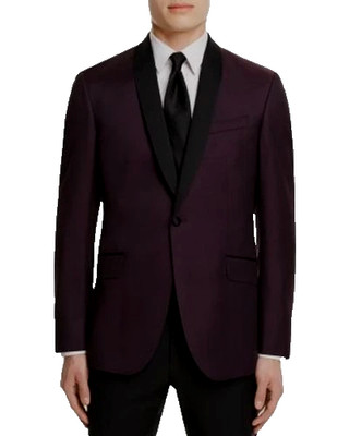 NWOT Men's 36S Ted Baker Josh Shawl Lapel Tux Dinner Jacket in Subtle Maroon