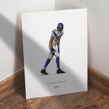 Randy Moss Poster Minnesota Vikings Football 8x10 Illustration Print
