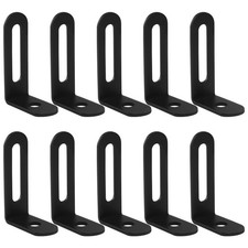 10 PCS Black Stainless Slotted L Corner Brace Bracket Fits 1.5x0.94x0.47 Inch