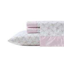 Laura Ashley - Twin Size Sheet Set, Crisp Cotton Percale Bedding with Printed...
