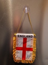 England Auto Wimpel mit Saugnapf 10&times;12 cm 2 Seiten, WM 2026, Polyester,Dekor