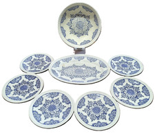 Antico servizio inglese fine porcellana 6 Piatti dolce 1 piatto ovale e zuppiera