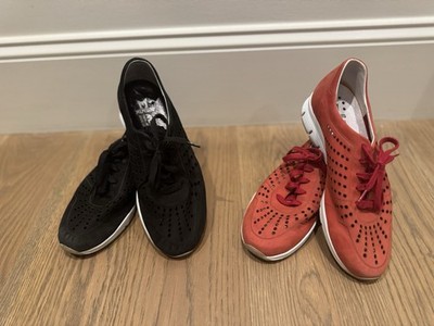 2 Pairs Mephisto Runoff Perforated Nubuck  Sneakers Black & Red Size 8 US Yliane
