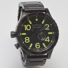 Nixon 51-30 Tide Watch BK/LIME Used Ultrasonic Cleaned Extra Band Included