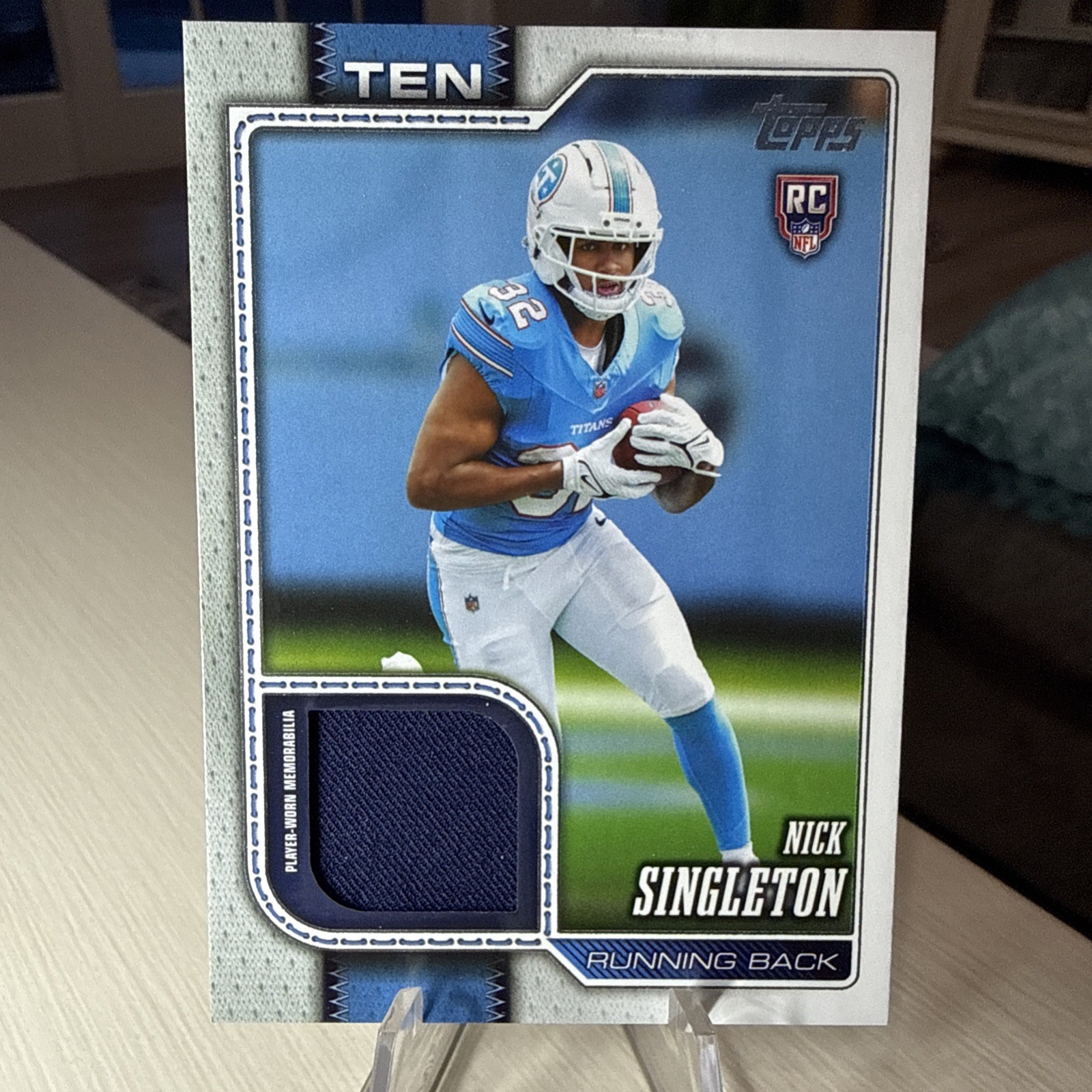 2026 Topps Flagship Football Nick Singleton Titans Rookie Real One Relic ROR-NS 