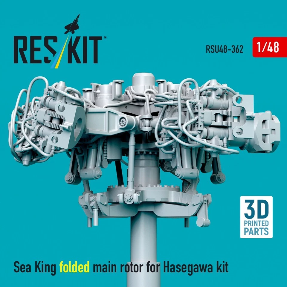 Rotore principale piegato Sea King per kit Hasegawa (stampato in 3D) 1:48 Res... - Immagine 3 di 3