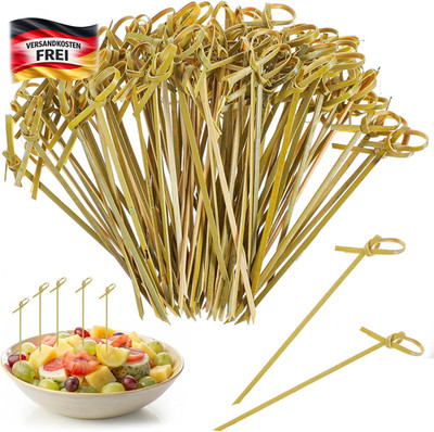 Bambus Holzspieße 12 cm mit Knoten für Fingerfood, Partys und BBQs, umweltfreund