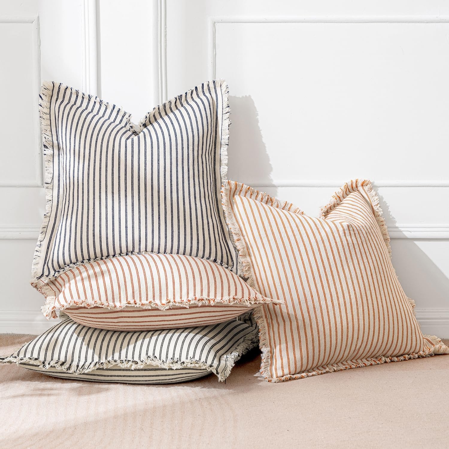 MIULEE Pack of 2 Rust Pillow Covers 20x20 Inch 20" x (Pack 2), 