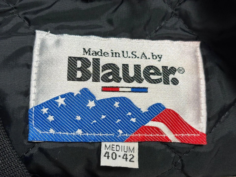 Куртка мужская Blauer средняя темно-синяя Bomber Thinsulate утепленная сделано с флагом США - Изображение 3 из 4