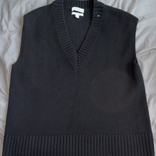 COS 100% Cashmere Knit Sleeveless Sweater Vest Black Women's Size S