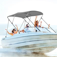 GOPLUS 3-Bow Boat Bimini Top Sun Shade Boat Canopy w/ Storage Boot Straps