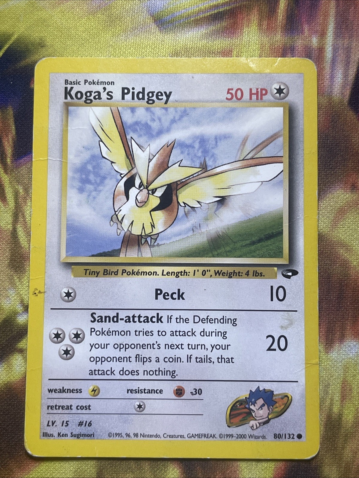 Koga's Pidgey 80/132 - Gym Challenge Pokemon Card TCG WOTC -