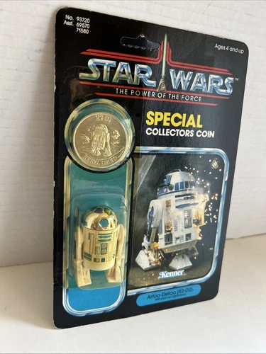 Vintage Star Wars Power Of The Force R2-D2 Coin Unpunched Kenner 1984 92 Back - Picture 19 of 24