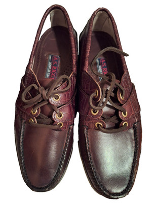 A.S. Rigger Boat Shoes -  Alligator Embossed- Men's Size 8D - USA Made