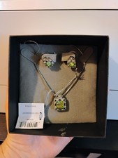 Green cubic zirconia jewelry set