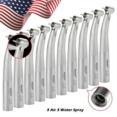 10pcs SANDENT Dental Fiber Optic Handpiece 3spray Standard Push for KaV Coupler