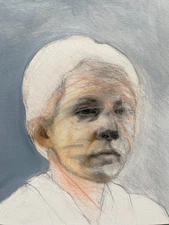 Original fine art mixed media figurative work 9" x 12"