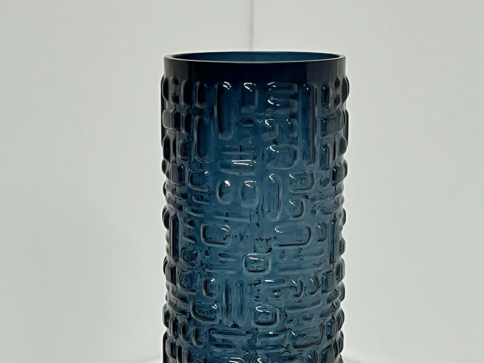 VASE Gral Glas Emil Funke 60er Jahre Mid Century Vintage Blau - Bild 4 von 4