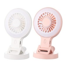 USB Powered Fan With Adjustable Clip  Integrated Light For Camping Environment