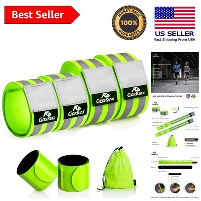 Comfortable Reflective Bands - 6 Pack for Arm, Wrist, Ankle, Leg - Green