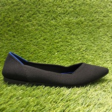 Rothy's The Point Womens Size 6 Black Kint Casual Slip-On Ballet Flats Shoes