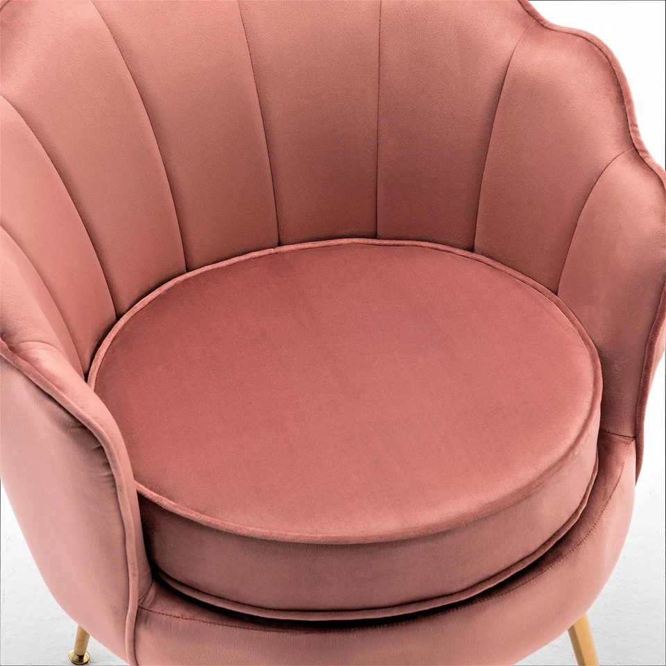 Cadeira de veludo com silhueta recortada e pernas de metal dourado, dez... - Imagem 4 de 4